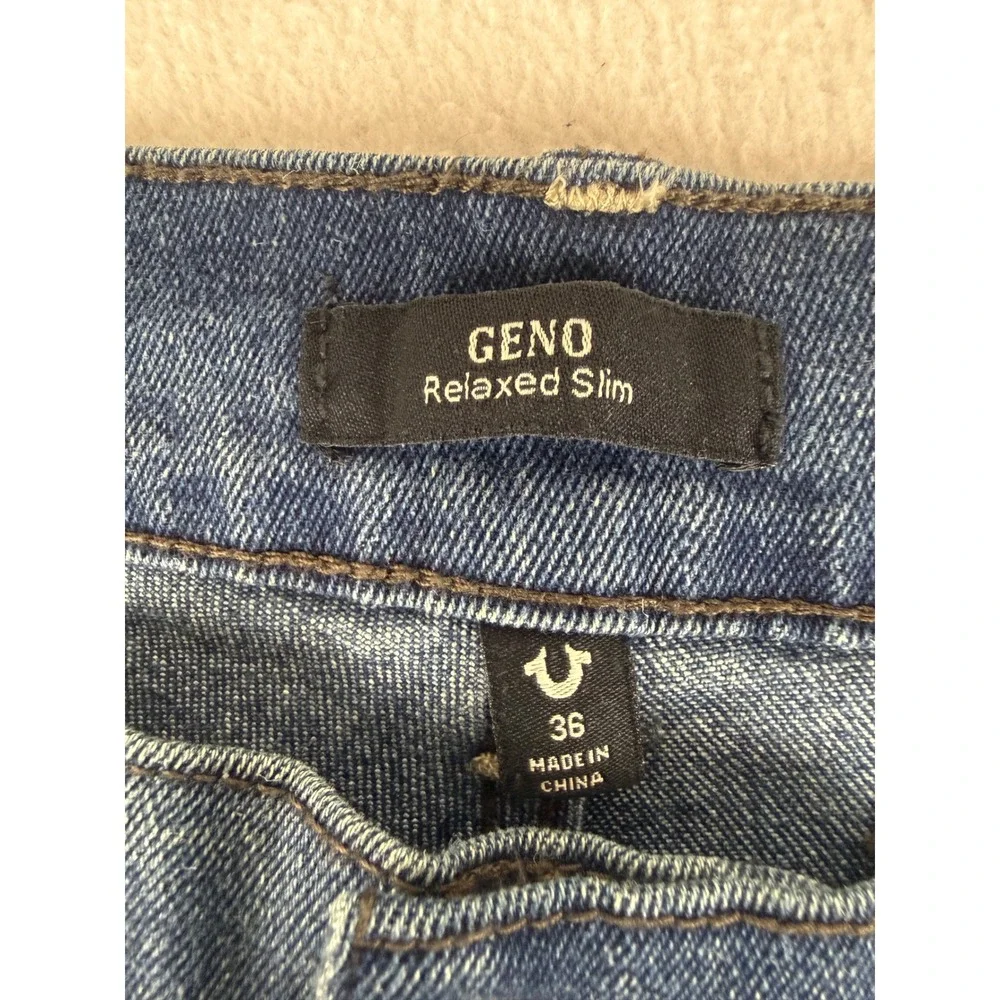 True Religion Geno Relaxed Slim Jeans Mens 36 Blue Medium 36x32 700819